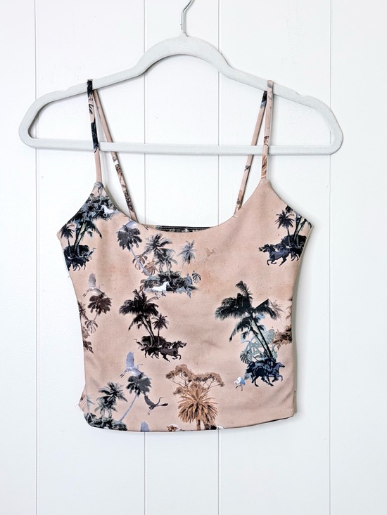 Tribe Kelley Tops - Tribe Kelley Sculpting Traveler Bra Top Beach Cowboy Scenic Horses Palms Large